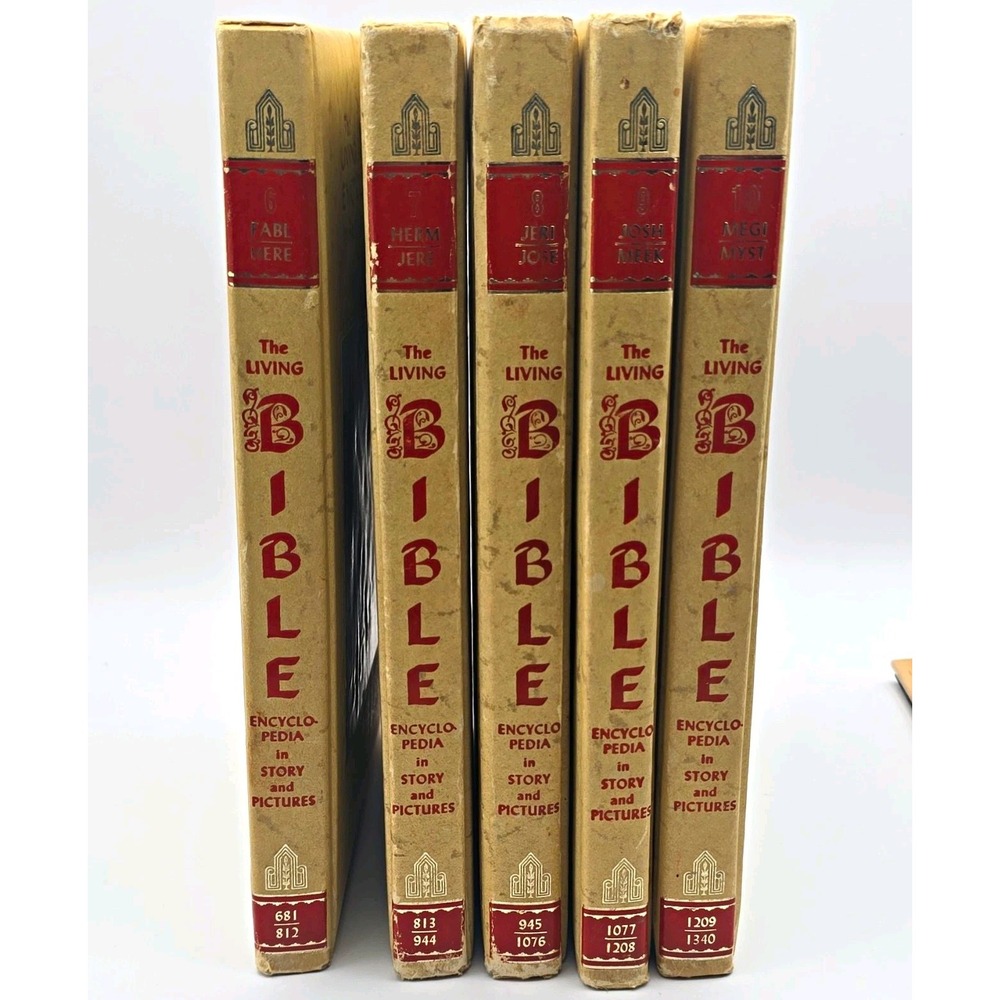The Living Bible Encyclopedia Vol 6-10 Hardcover Illustrated (1968) Art Treasure